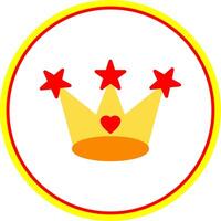 Crown Flat Circle Icon vector