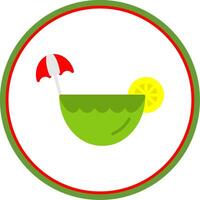 Coconut Drink Flat Circle Icon vector