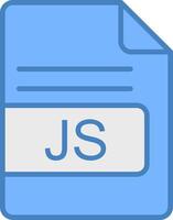 JS File Format Line Filled Blue Icon vector