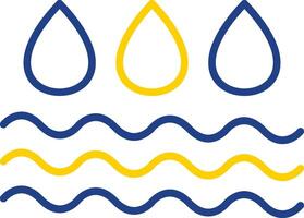 Water Line Two Colour Icon Design vector