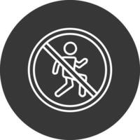 Prohibited Sign Line Inverted Icon Design vector