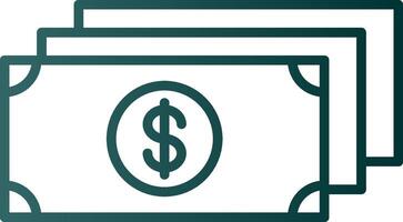 Dollar Line Gradient Icon vector