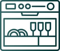 Dishwasher Line Gradient Icon vector