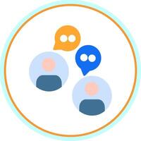 Chat Flat Circle Icon vector