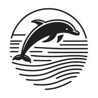 Dolphin Silhouette illustration in black and white vector