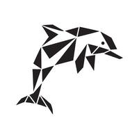 Geometric dolphin illustration vector