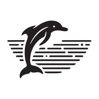 delfín silueta ilustración en un blanco antecedentes vector