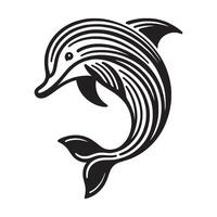 Tribal Pattern Dolphin Outline illustration vector