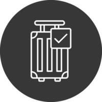 Luggage Line Inverted Icon Design vector