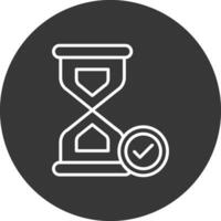 reloj de arena línea invertido icono diseño vector