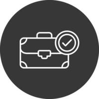 Briefcase Line Inverted Icon Design vector