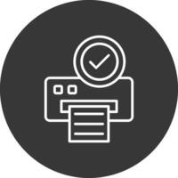 Printer Line Inverted Icon Design vector