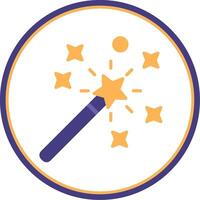 Magic Wand Flat Circle Icon vector