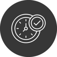 Clock Line Inverted Icon Design vector