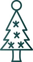 icono de gradiente de línea de árbol de navidad vector