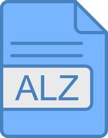 ALZ File Format Line Filled Blue Icon vector