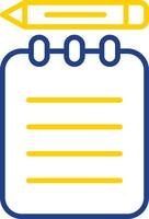 Notepad Line Two Colour Icon Design vector