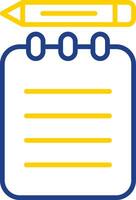 Notepad Line Two Colour Icon Design vector