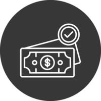Cash Line Inverted Icon Design vector