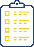 Checklist Line Two Colour Icon Design vector