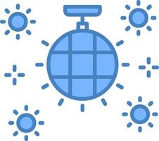 Disco Ball Line Filled Blue Icon vector