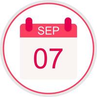 September Flat Circle Icon vector