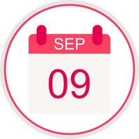 September Flat Circle Icon vector