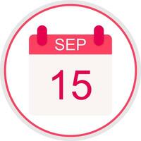 September Flat Circle Icon vector