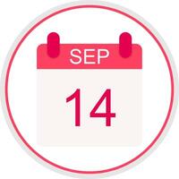 September Flat Circle Icon vector