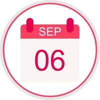 September Flat Circle Icon vector