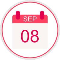 September Flat Circle Icon vector