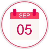 September Flat Circle Icon vector
