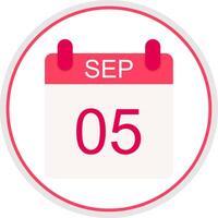 September Flat Circle Icon vector