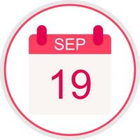 September Flat Circle Icon vector