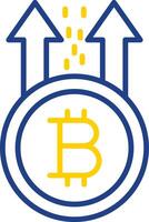 Bitcoin Rise Line Two Colour Icon Design vector