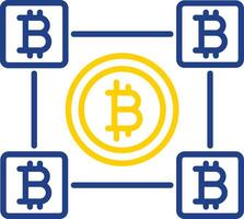 Bitcoin Blocks Line Two Colour Icon Design vector