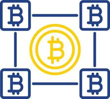 Bitcoin Blocks Line Two Colour Icon Design vector