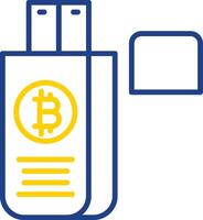 Bitcoin Drive Line Two Colour Icon Design vector