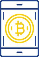 Bitcoin Pay Line Two Colour Icon Design vector