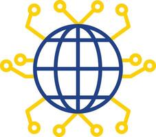 Global Networking Line Two Colour Icon Design vector