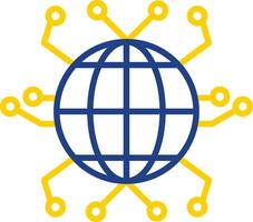 Global Networking Line Two Colour Icon Design vector