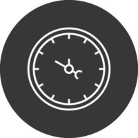 reloj línea invertido icono diseño vector