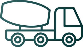 Cement Truck Line Gradient Icon vector