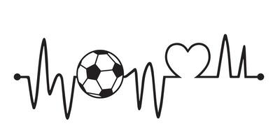 football Heartbeat illustration vector