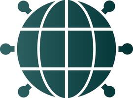 World Wide Glyph Gradient Icon vector
