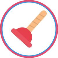 Plunger Flat Circle Icon vector