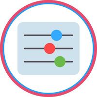 Sliders Flat Circle Icon vector