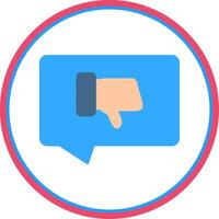 Dissatisfied Flat Circle Icon vector