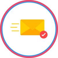 Email Flat Circle Icon vector