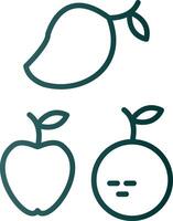 Fruits Line Gradient Icon vector